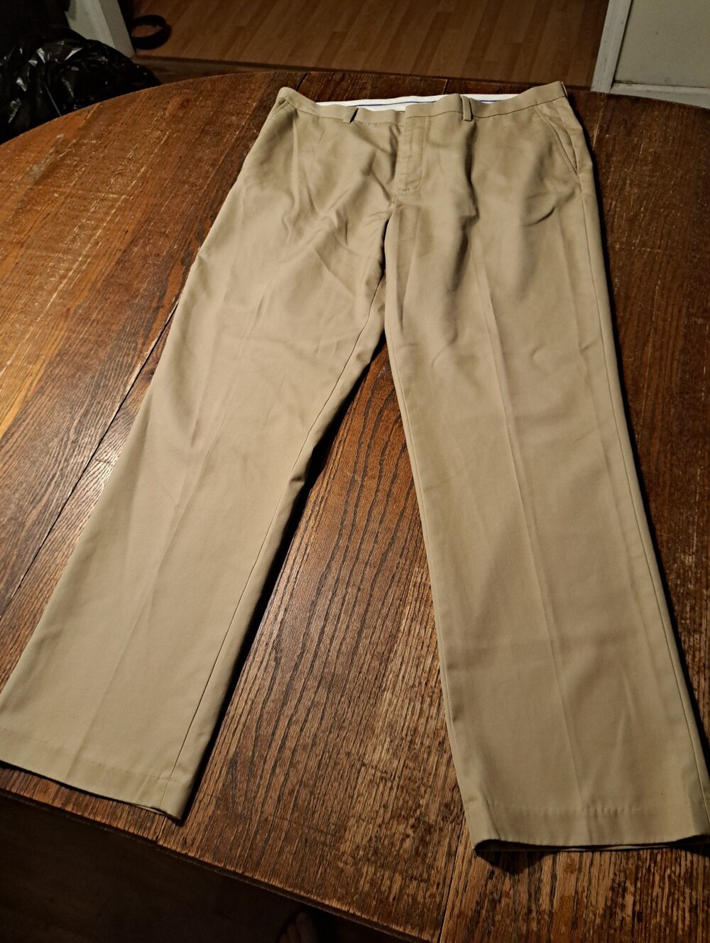 38x32 Alan Flusser Cotton Tan Khaki Flat Front Dress Pants Trousers
